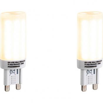 Duo d'Ampoules LED G9 Dimmables Opale 4,5W 500lm 2700K