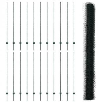 150 cm Green Steel U-Channel Fence Post Kit