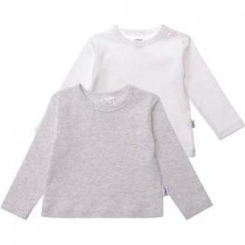 Langarmshirt LILIPUT für Mädchen, 2-teilig, grau/weiß