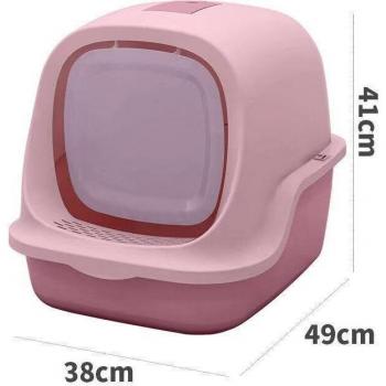 Caja de arena con tapa y bandeja extraíble para gatos