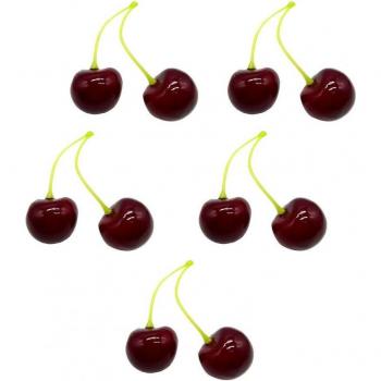 Cerezas de espuma simuladas, mini modelo decorativo, 10 Uds