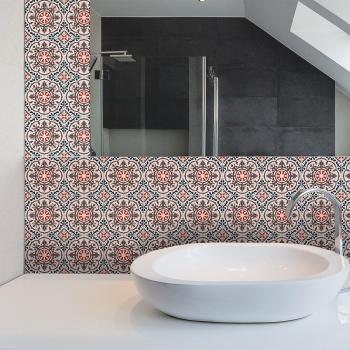 Adhésif mural 30 stickers carrés 20 cm pour carrelage de cuisine et salle de bain