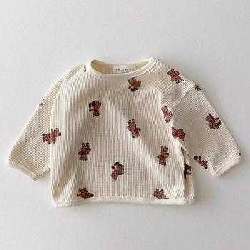 Top imprimé ours pour enfant, printemps-automne 2022