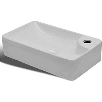 VidaXL Lavabo de Baño Redondo Sobre Encimera Cerámica Blanco