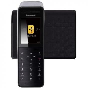 Teléfono Fijo Digital Inalámbrico Premium Panasonic KX-PRW110SPW con Conexión Smartphone y LCD Iluminado, Negro