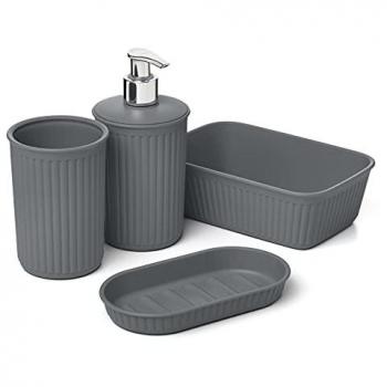 Set da bagno Tatay Baobab 4 pz in plastica antracite