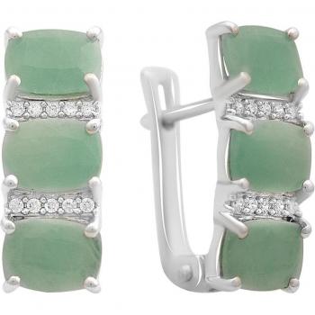 Argento e smeraldo: orecchini con fianite