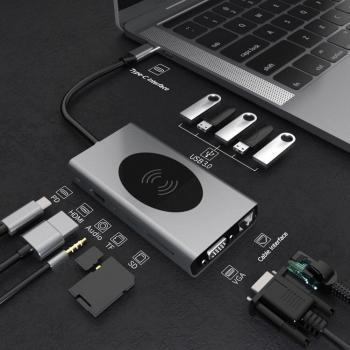 Docking Station USB C 4K HDMI con conector RJ45 y Multi USB 3.0