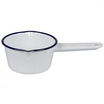 Retro Camping Style Enamel Milk SaucePan Sauce Gravy White 15cm Saucepan