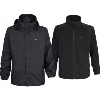 Men’s Trespass Brano Convertible Jacket, Black, Medium