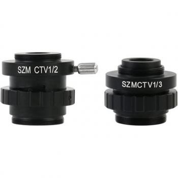 Adaptador de microscopio Trinocular con lentes 0.5X, 0.35X y 1X