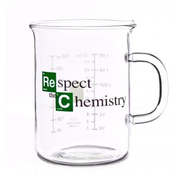 Mug Beaker Respect the Chemistry ispirata a Breaking Bad (400 mL)