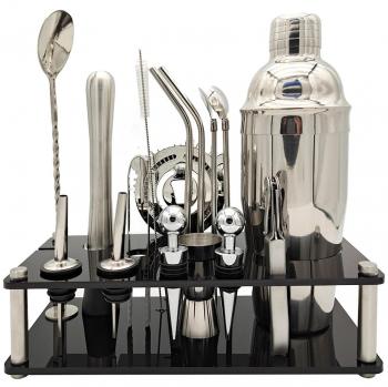Set de Shakers Kakanwo – 17 pièces, Support de Cuisine – Silver