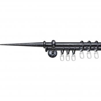 Gardinenstange Liedeco Esp Spitze Gr. 1 – 120 cm, silber, Metall, 2‑läufig Fixmaß Ø 16 mm
