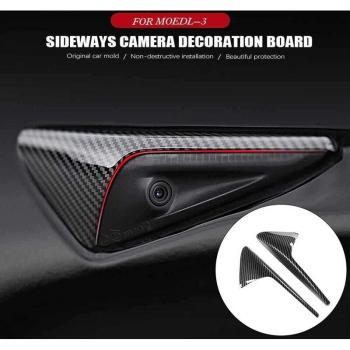Carbon Fiber Side Fender Camera Cover Trim for Tesla Model Y