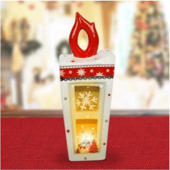 Lanterne in ceramica illuminata, candela inclusa, 21 cm – festeggiamenti natalizi