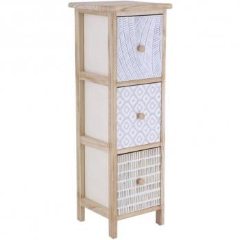 Mobile Tendance – paulownia, 3 cassetti con pomelli in legno naturale