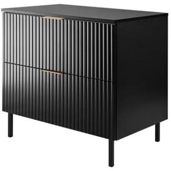 Cajón de Lavabo Negro y Oro con Patas Negras