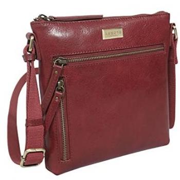 RUE' Polished VT Genuine Leather Crossbody Satchel