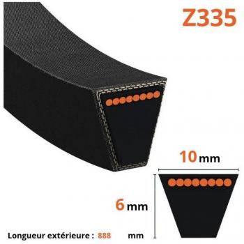 Courroie trapézoïdale Z335 lisse