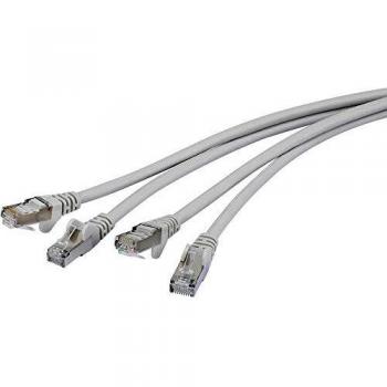 Renkforce RF‑4288944 CAT 6a S/FTP Patchkabel 10 m grau – flammenhemmend & mit Rastnasenschutz