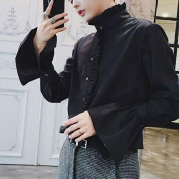 Men's Vintage Gothic Ruffle Collar Top