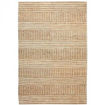 Tappeto in juta beige a righe 200 x 300 cm