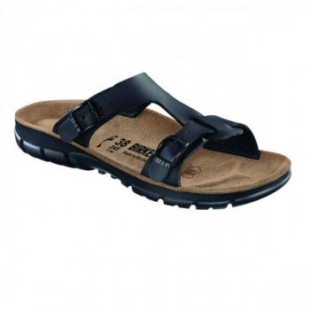 Sandales Birkenstock Sofia Cuir Noir Femme – Plat