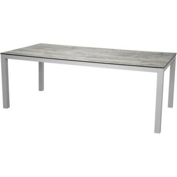 Riktad Llama Grillbord i Grått HPL & Vit Aluminium – 205 × 100 cm