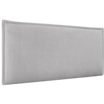 Cabecero Tapizado de Lino Natural con Ribete para Cama (Gris Claro, 95cm)