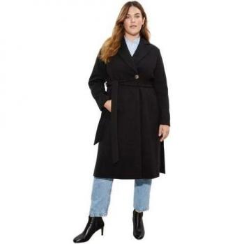 Plus Size 22 Cream Wrap Coat for Women by Dorothy Perkins