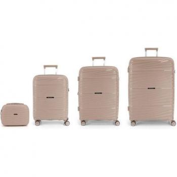 Pack GaboL 3+1: Maletas y Necessaire Beige de Alta Rigidez