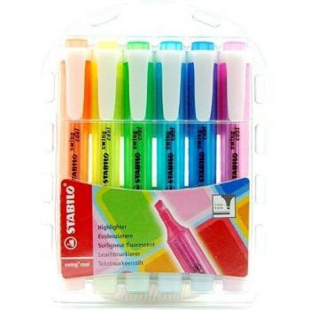 Stabilo Swing Cool Highlighter Wallet Assorted (Pack of 6) 275/6-3