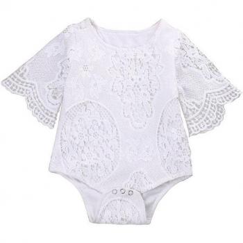 Encanto Florido: Atuendo de Manga Corta y Cuello Redondo 0-24 M