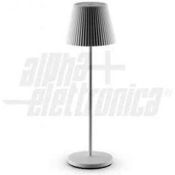 Lampada da tavolo a batteria in alluminio grigio con batteria a ioni di litio