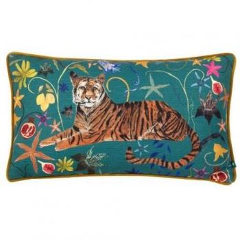 Coussin décoratif en velours tigre pipé 30 cm