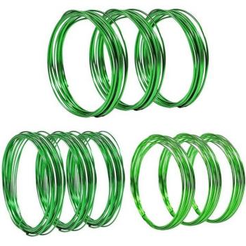 Alambre de bonsái anodizado, 9 rollos en 3 tamaños