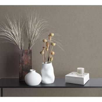 Plain Brown Wood-Wicker Patterned Wallpaper