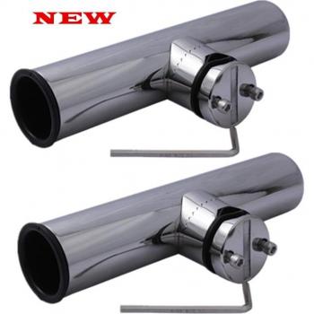 Soportes para varillas de pesca en acero inoxidable con abrazadera y junta para embarcaciones
