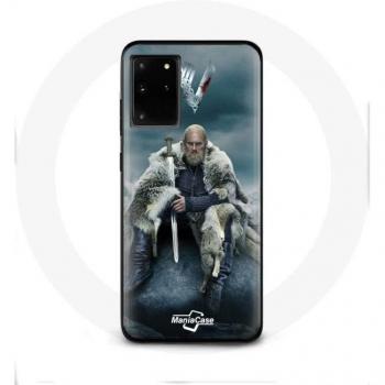 Coque Samsung Galaxy S11 Plus Vikings Saison 6 Logo Épée Ragnar Lothbrok Fond Brou