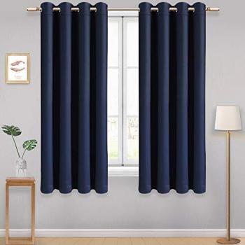 ThermalShield Eyelet Curtains – AONBAT 2‑Panel Blackout (Navy)