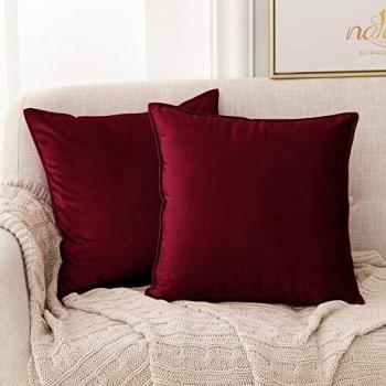 Deconovo Set of 2 Crushed Velvet Cushion Covers 55cm x 55cm