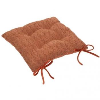 Cuscino per sedia quadrato in bouclette terracotta 38x38 cm, imbottito e resistente