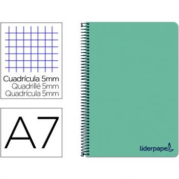 Caderno A7 Espiral 100 Folhas 5mm Verde Wonder