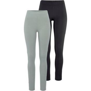Boysen's Damenleggings 48 N-Gr – Dualfarbige Variante (Grün/Salbei), 95% Baumwolle, 5% Elasthan