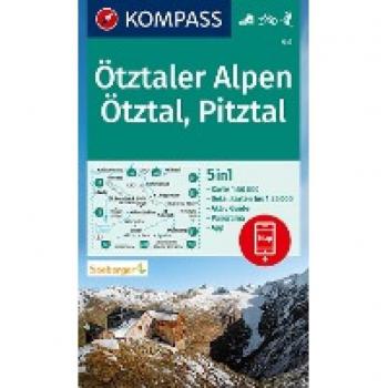 KOMPASS-Karten GmbH Kompass Wanderkarte Ötztaler Alpen, Ötztal, Pitztal: 5in1 Wanderkarte 1:50000 Mit Panorama, Aktiv Guide Und Detailkarten Inklusive Karte Zur Offline ... Skitouren. (Kompass-Wanderkarten)