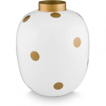 PiP Studio Dots‑Delight Vase (Weiß/Gold)