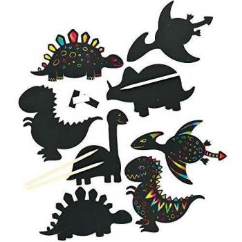 Baker Ross Dinosaur Scratch Art Magnets