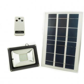 Faro Solare LED 20W con Pannello Fotovoltaico e Telecomando Crepuscolare