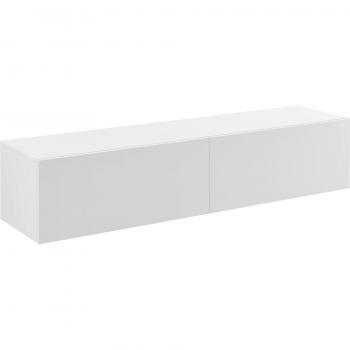 Support TV mural stylé avec 2 tiroirs 140 cm en blanc